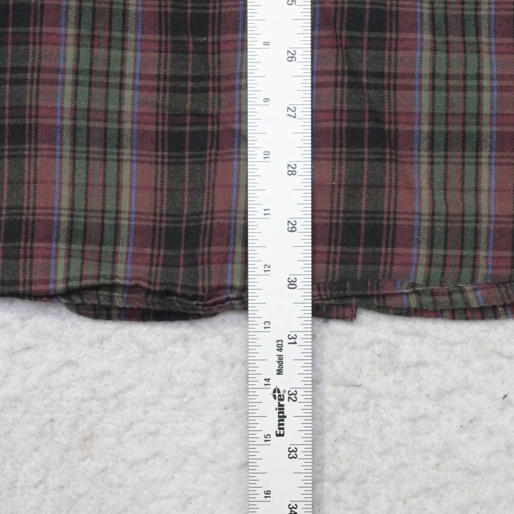 Orvis Button Up Flannel Shirt Mens XL Red Plaid Long Sleeve Heavy Cotton